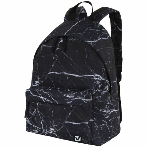 Рюкзак BRAUBERG универсальный, сити-формат, "Black marble", 20 литров, 41х32х14 см, 270790