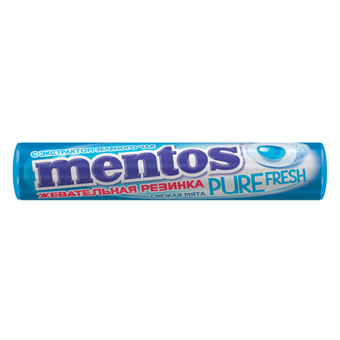 Жевательная резинка MENTOS Pure Fresh (Ментос) "Ролл Свежая Мята", 15,5 г, 87545