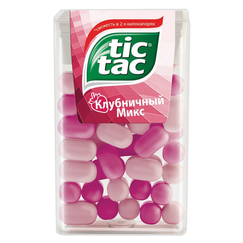 Драже TIC TAC (Тик Так), со вкусом клубники, 16 г, пластиковая баночка, 77116614