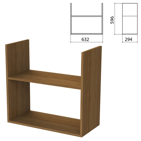 Полка навесная настенная "Бюджет", 632х294х596 мм, орех французский, 402668-190