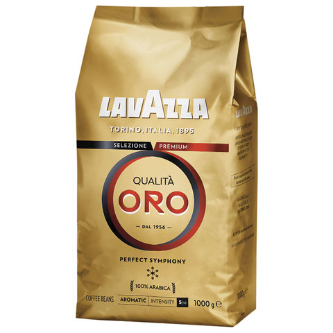 Кофе в зернах LAVAZZA "Qualita Oro", арабика 100%, 1000 г, 2056