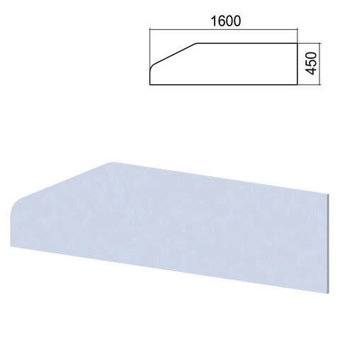 Экран-перегородка к столам "Арго", шириной 1600 мм, серый