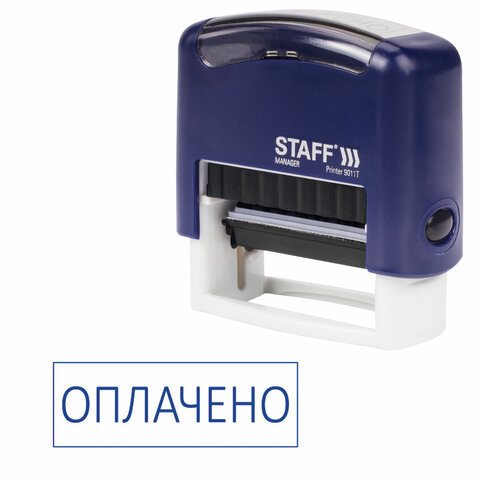 Штамп стандартный STAFF "ОПЛАЧЕНО", оттиск 38х14 мм, "Printer 9011T", 237421