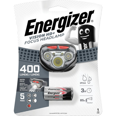 Фонарь налобный светодиодный ENERGIZER Headlight Vision HD + Focus, 5хLED, питание 3хААА (в комплекте), E300280702